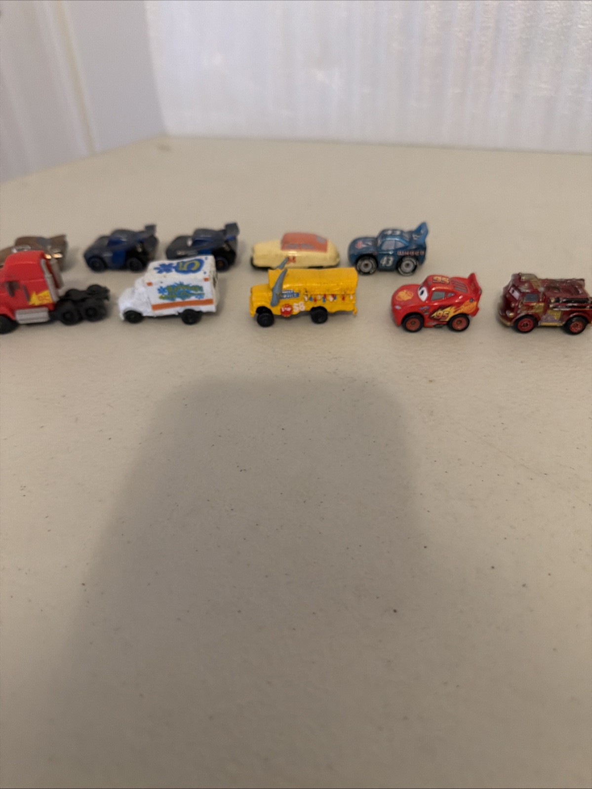10 Disney Pixar Cars/mixed Lot(6)mini racers(4) Non Roll/played W/Condition/B146