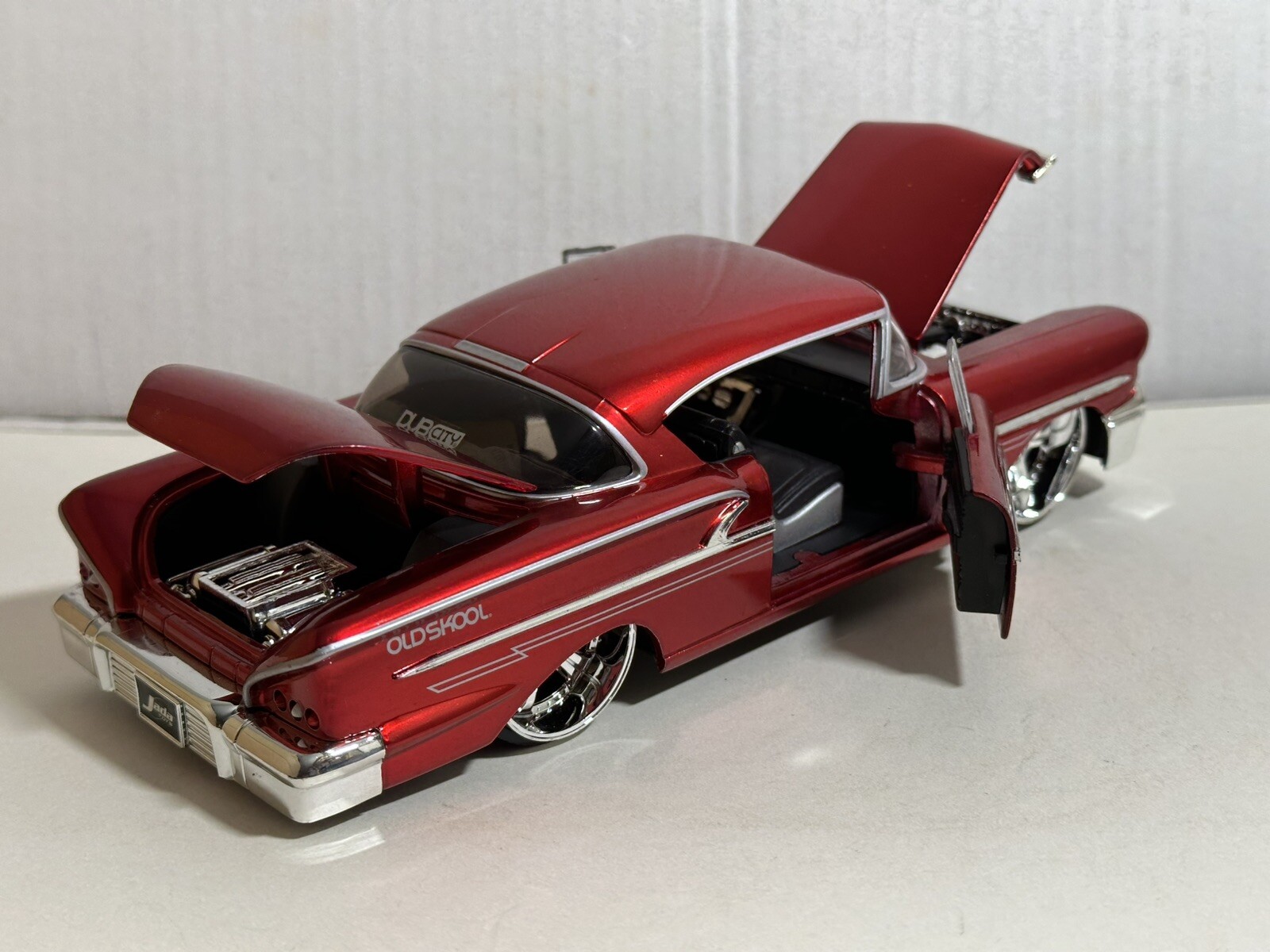 JADA DUB 1958 CHEVY IMPALA CANDY RED 1:24 DIECAST MODEL CAR NEW NO BOX