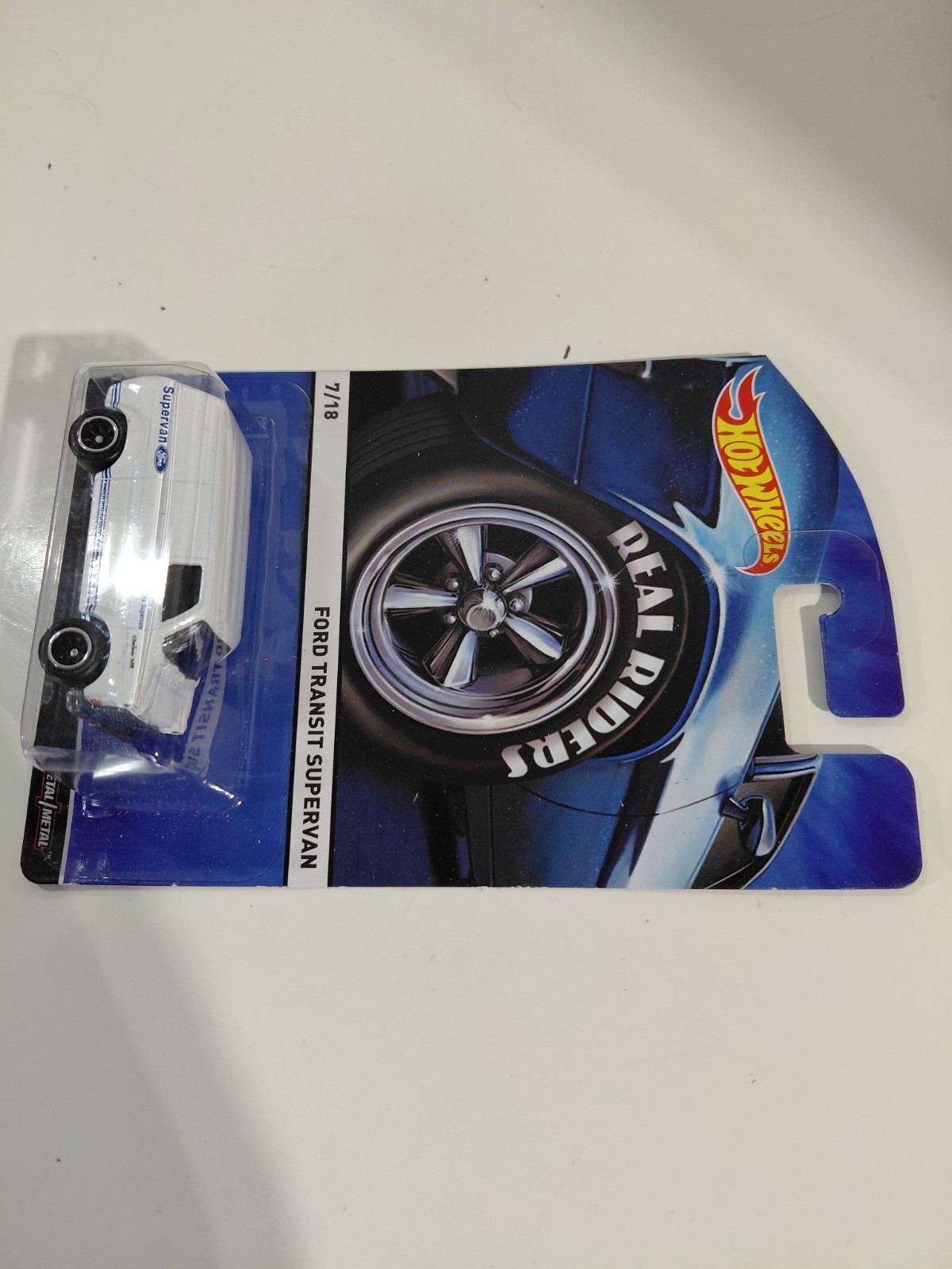 NIP Hot Wheels Real Rider 1:64 Die Cast Ford Transit Supervan Cargo Van