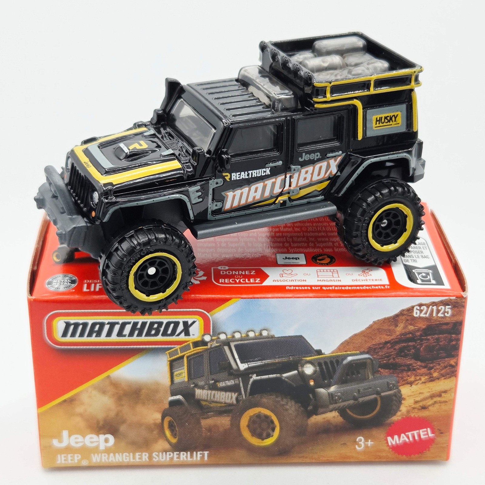 Matchbox Jeep Wrangler Superlift “Realtruck” (2026 Mix 7 G Basic – Power Grabs)