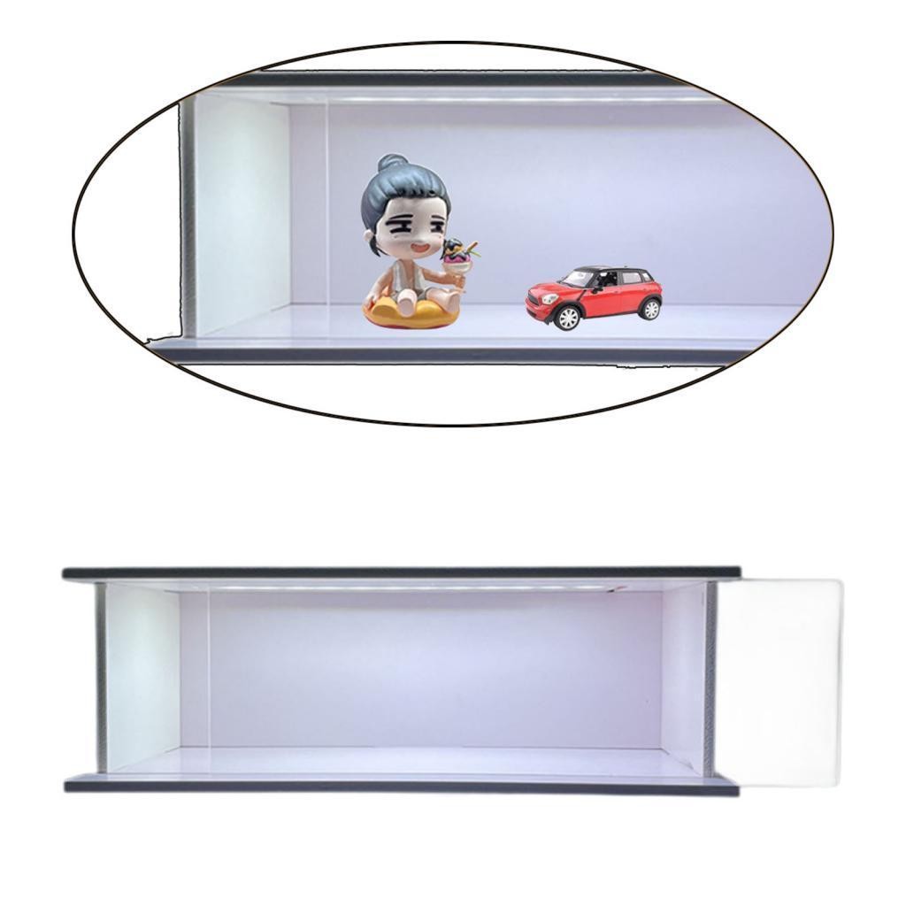 Garage Display Case with LED Backdrop Acrylic Cover Display Case for Figures for
