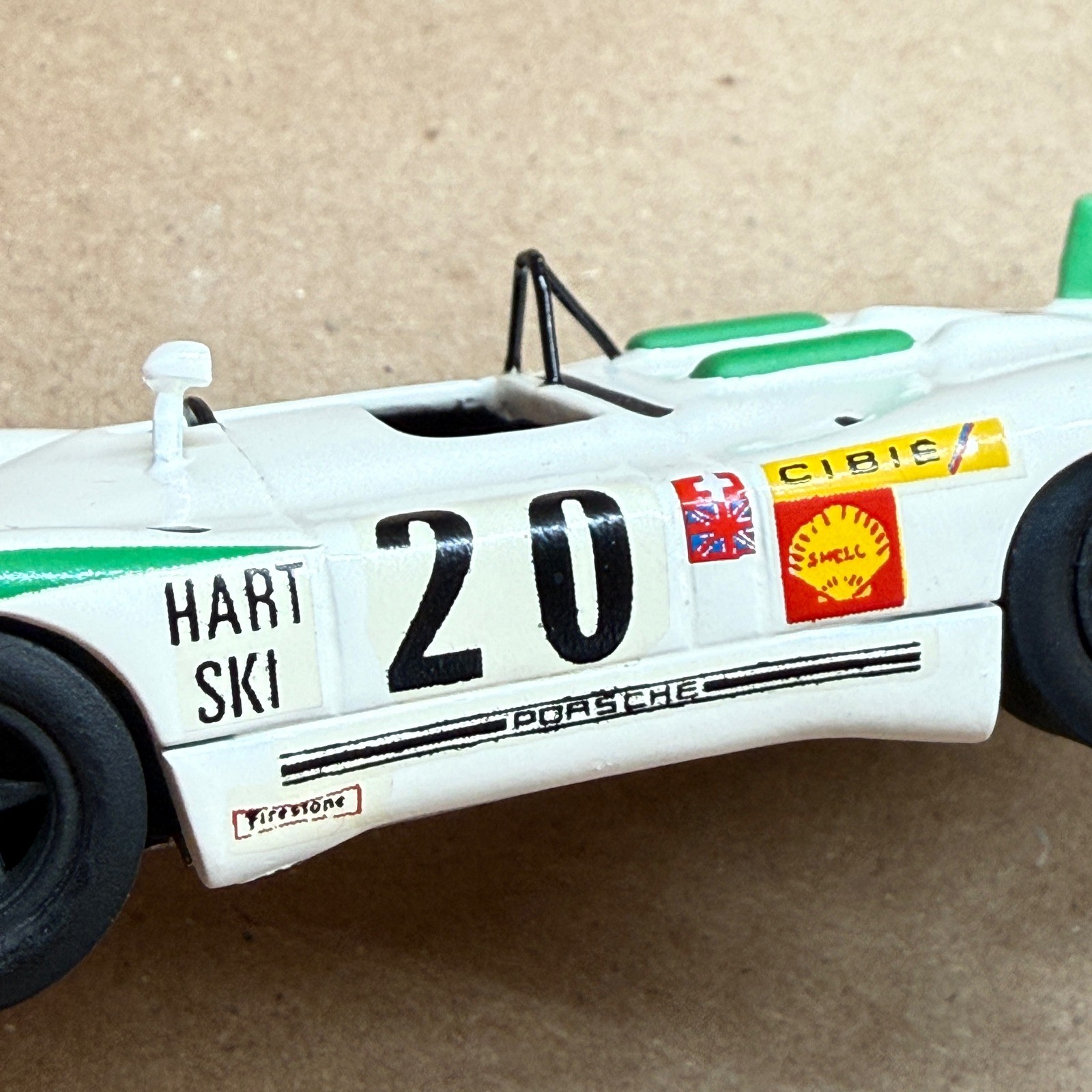 Mini Racing Porsche 907 908 White Metal 1:43 Scale Model Car #20 Hart Ski Livery
