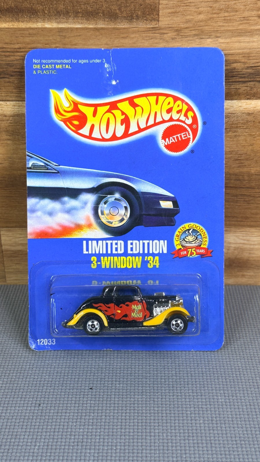 1993 Hot Wheels Malt-O-Meal 3-Window ’34 Limited Edition Sealed 1979 Base
