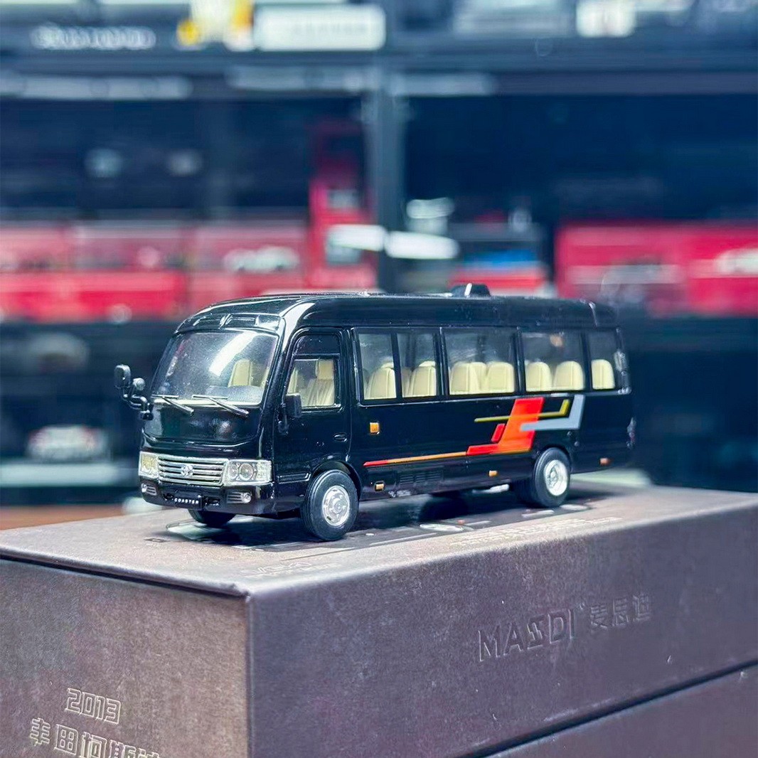 MASID 1/64 Scale Coaster Bus Black Diecast Car Model Toy Gift NIB