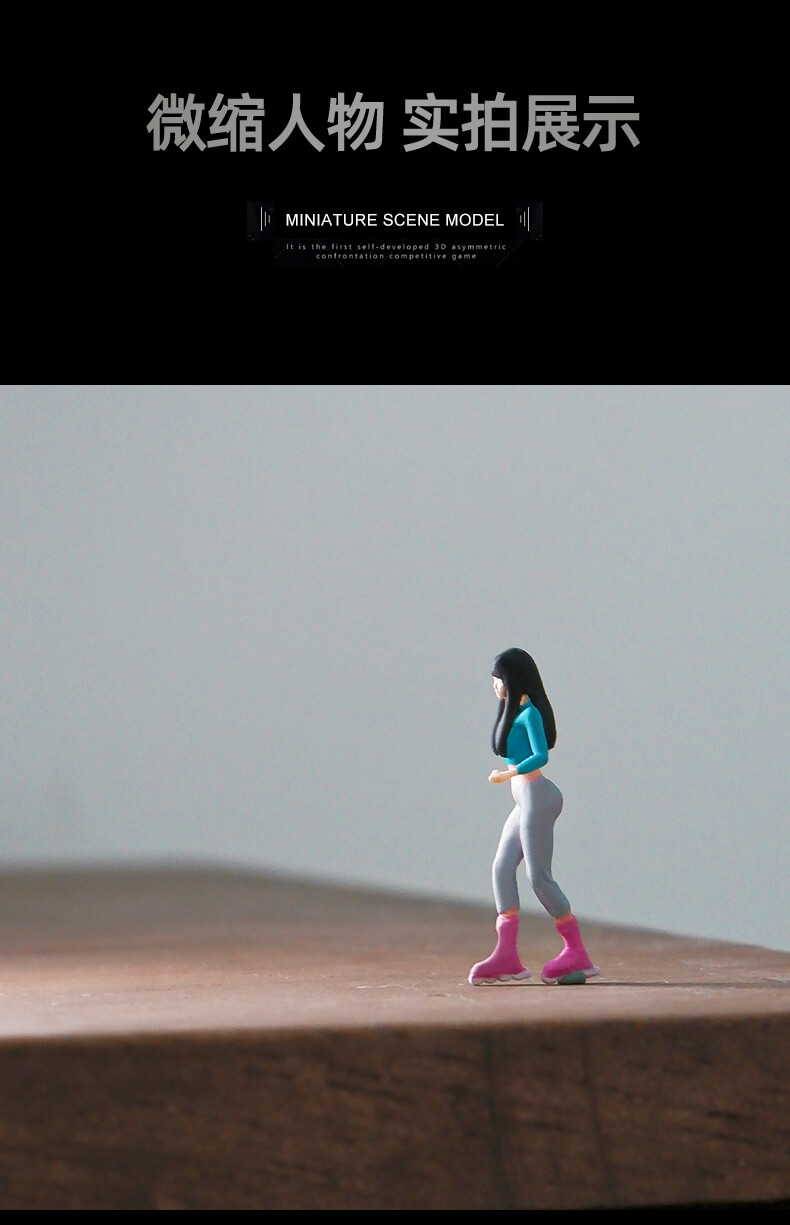 1/64 Skating Girl Finished Miniature Resin Figure Model For Cars Vehicles Toys