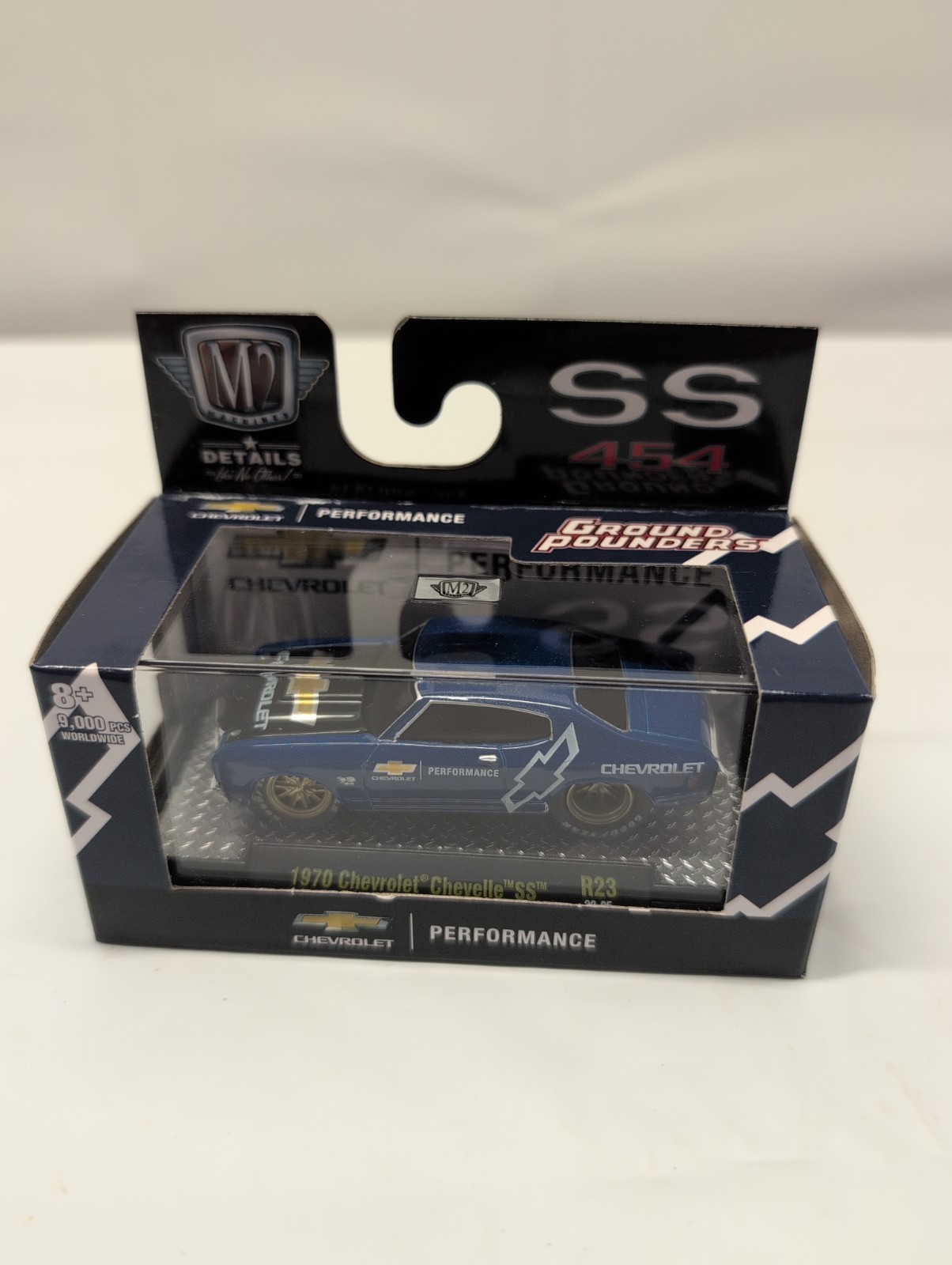 M2 Machines Ground Pounders 1970 Chevrolet Chevelle SS 454 R23 1:64 Blue Diecast