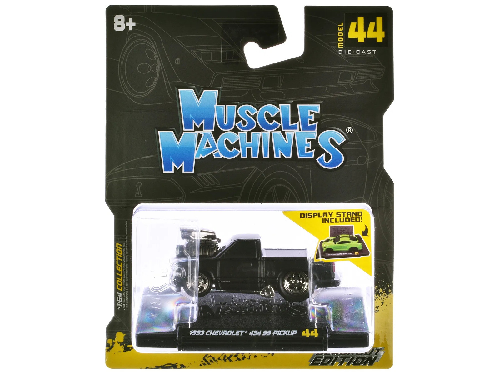 1993 Chevrolet 454 SS Pickup Truck Matt Black “Blackout Edition” 1/64 Diecast Mo