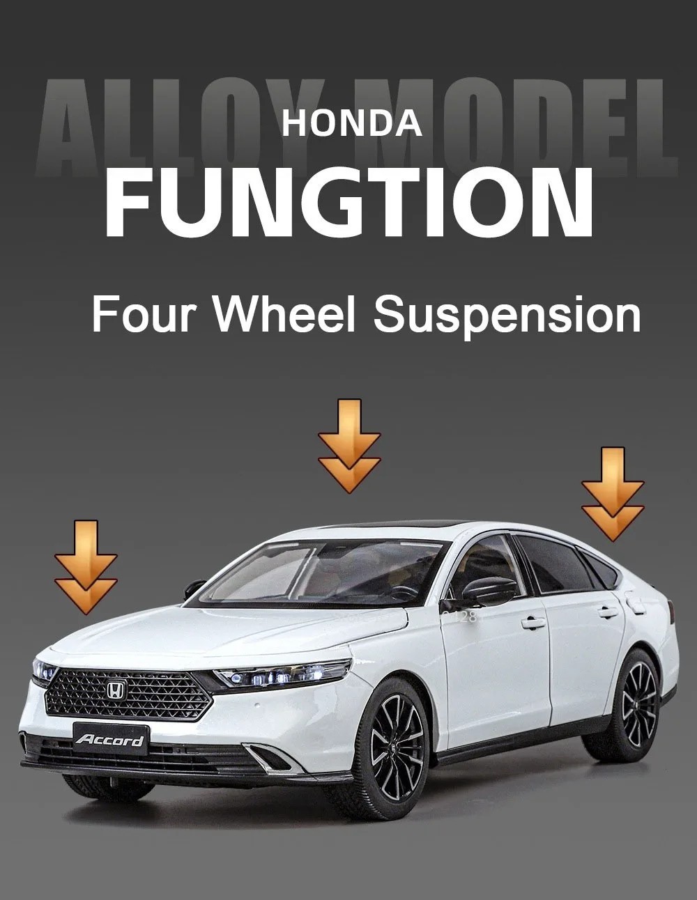 1:18 Honda Accord Sedan Diecast Model Collectible with Sound & Light Features