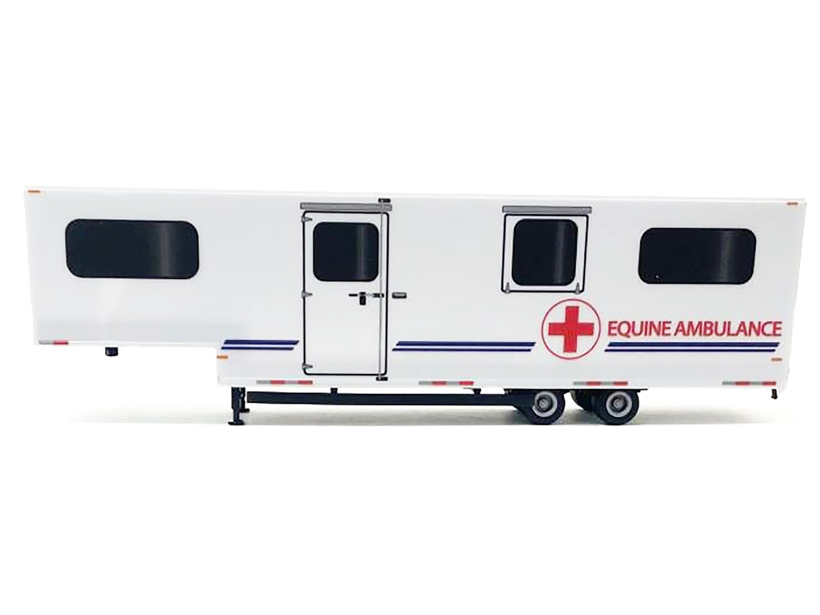 EQUINE AMBULANCE TRAILER WHITE 1/87 (HO) MODEL BY PROMOTEX 005536 W