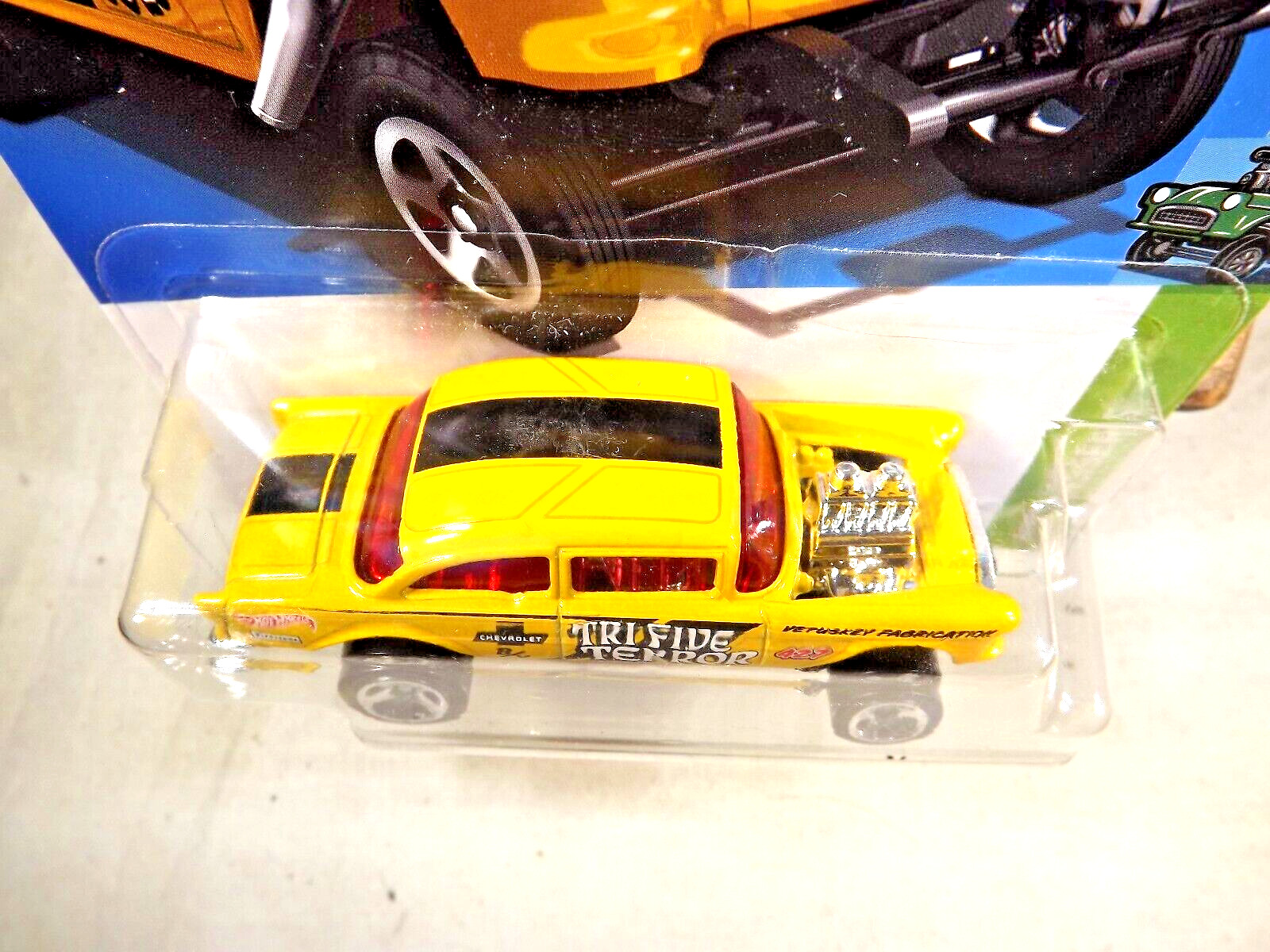 2023 Hot Wheels #110 HW Gassers 1/5 ’55 CHEVY BEL AIR GASSER Yellow w/Chrome 5Sp