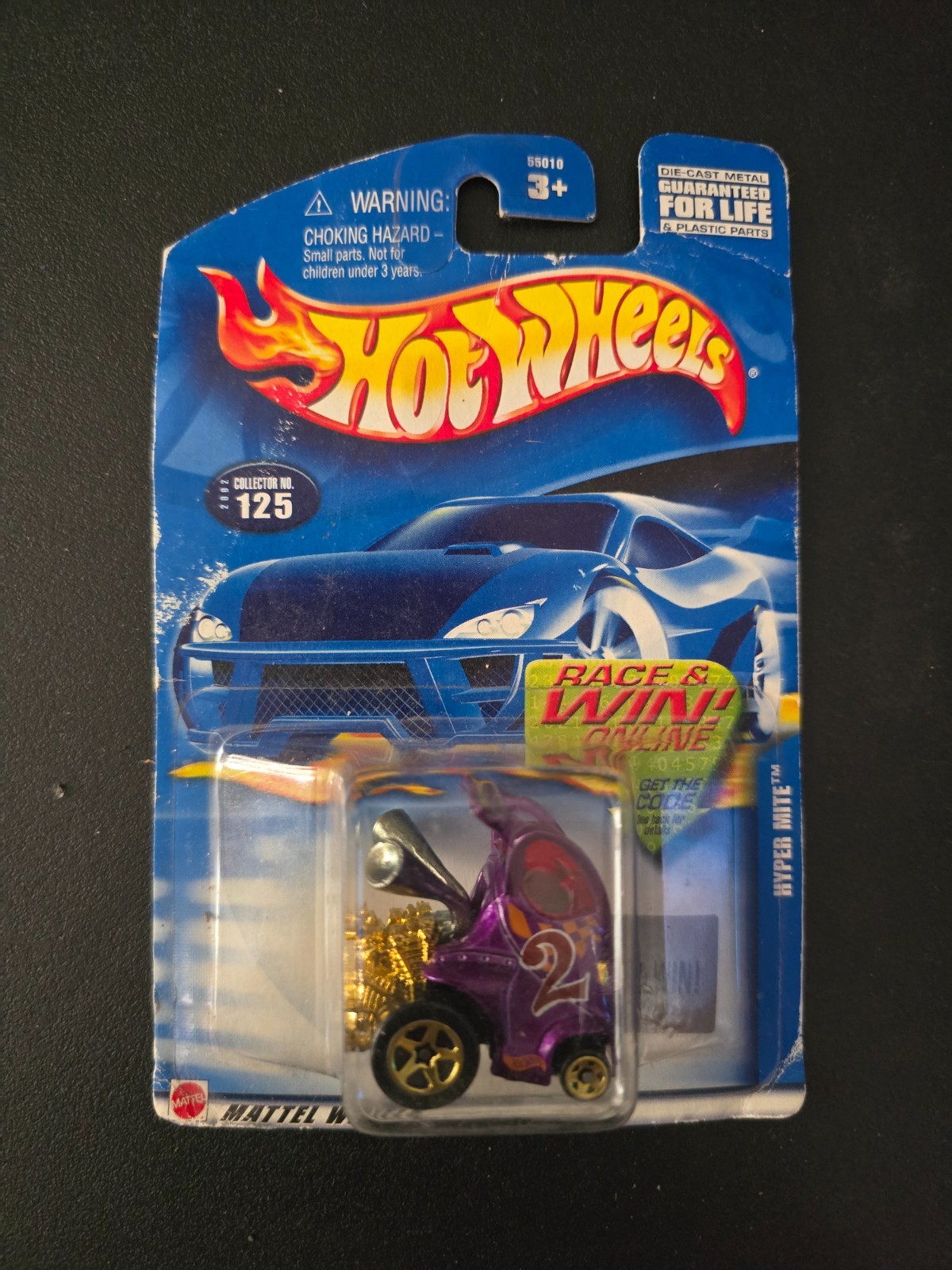 2001 Mattel Hot Wheels Hyper Mite Purple #125 New Unopened Package 1:64