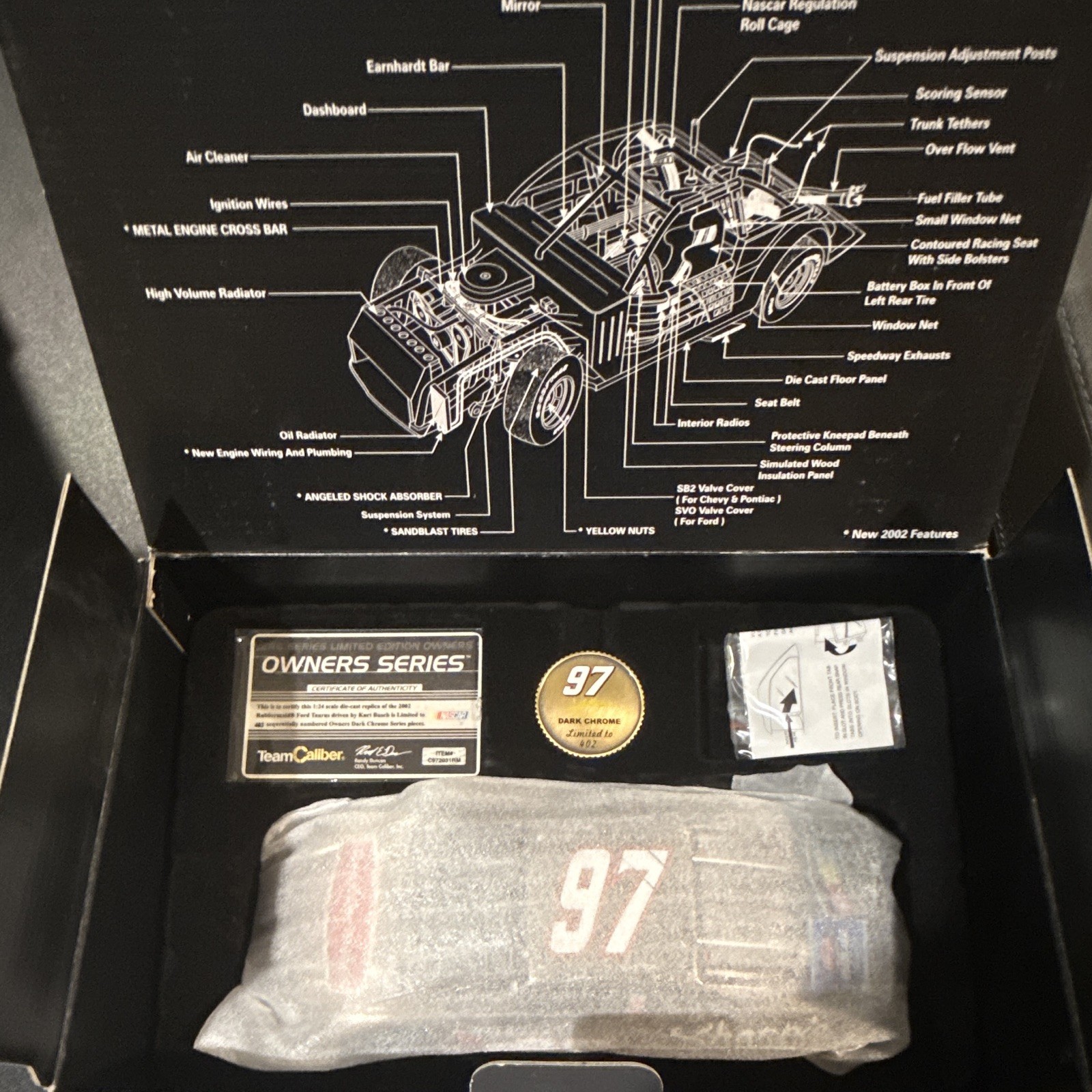 Team Caliber Dark Chrome 1:24 Kurt Busch #97 Sharpie Rubbermaid 2002 Ford Taurus