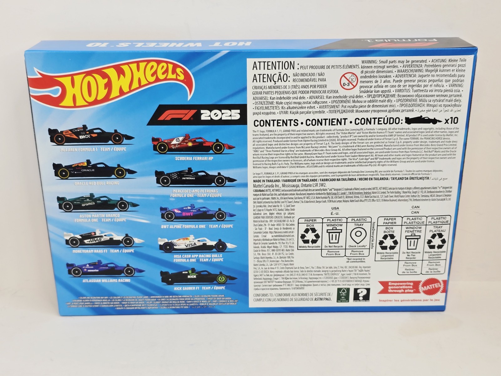 Hot Wheels Formula 1 2025 Racing Team 10-Pack And 2024 5 Pack Formula 1
