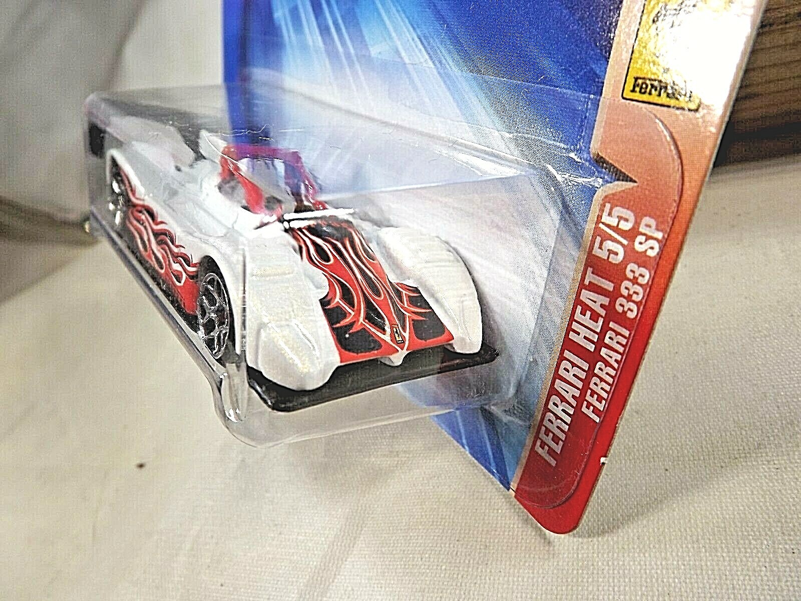 2004 Hot Wheels #132 Ferrari Heat 5/5 FERRARI 333 SP White w/Chrome 5Y Spokes