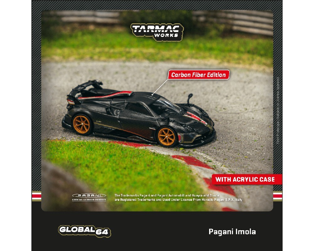 Tarmac Works Pagani Imola Limited Edition Matt Black Carbon Fiber 1/64