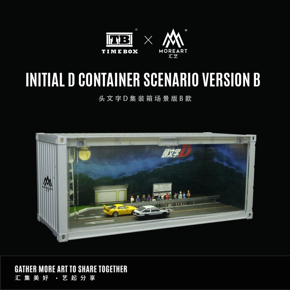 1/64 Diorama Diecast Model LED Garage Container Street Buildings Display Case