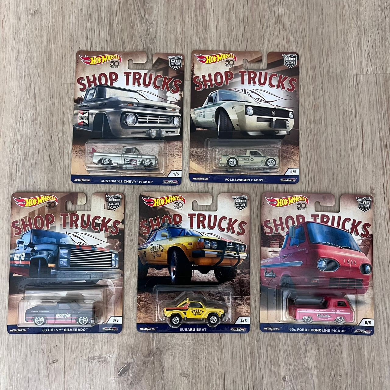Hot Wheels 2018 Shop Trucks Set of 5 – ’62 Custom Chevy & ’83 Silverado Borja