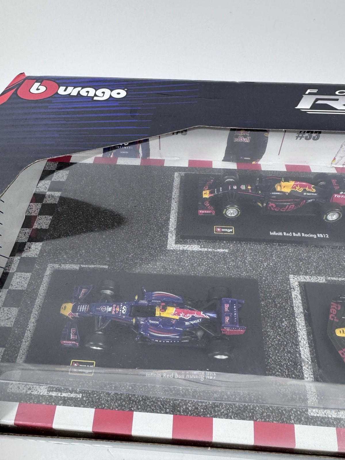 BURAGO FORMULA RACING 1/43 scale red bull F1 cars boxed set NEVER OPENED