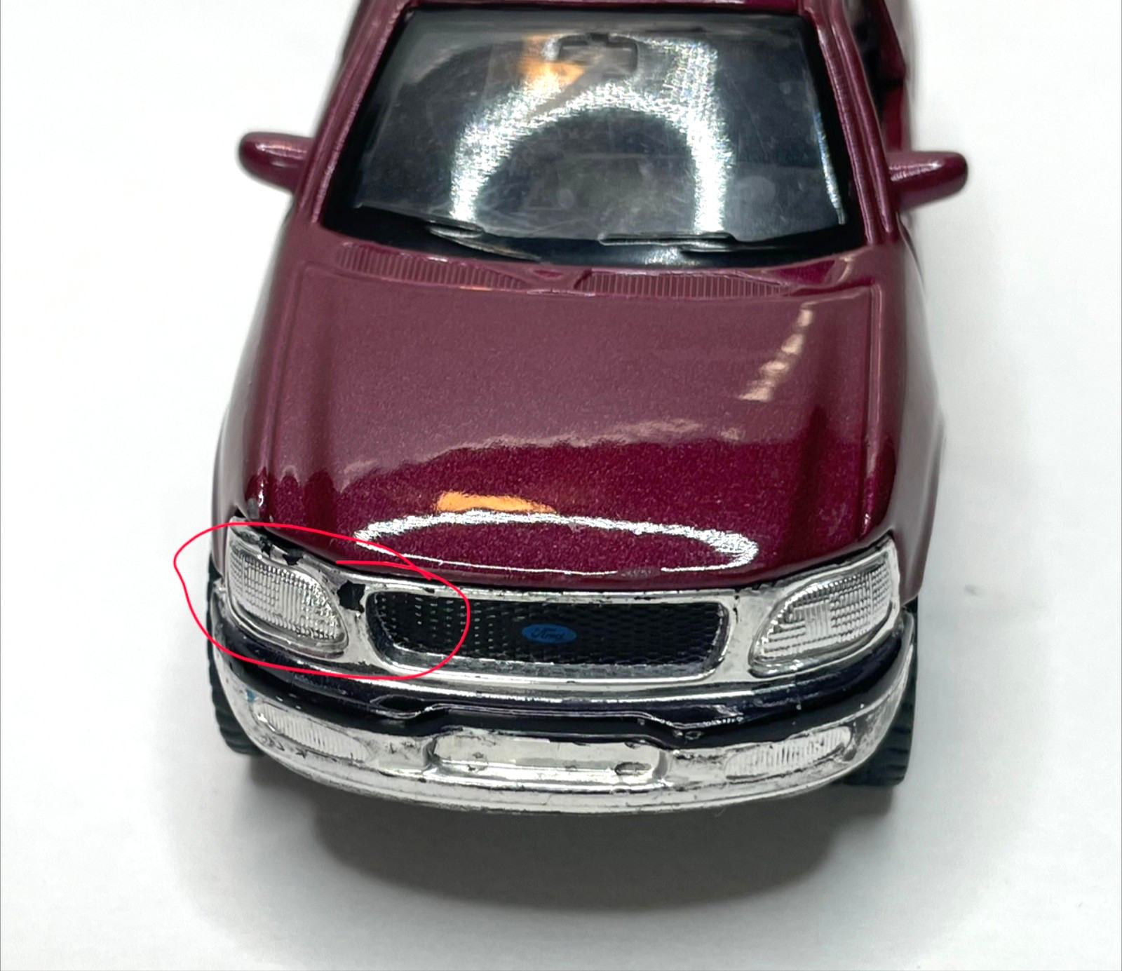 MAISTO 1998 FORD F SERIES PICKUP TRUCK 1/46 SCALE DIECAST METAL MAROON