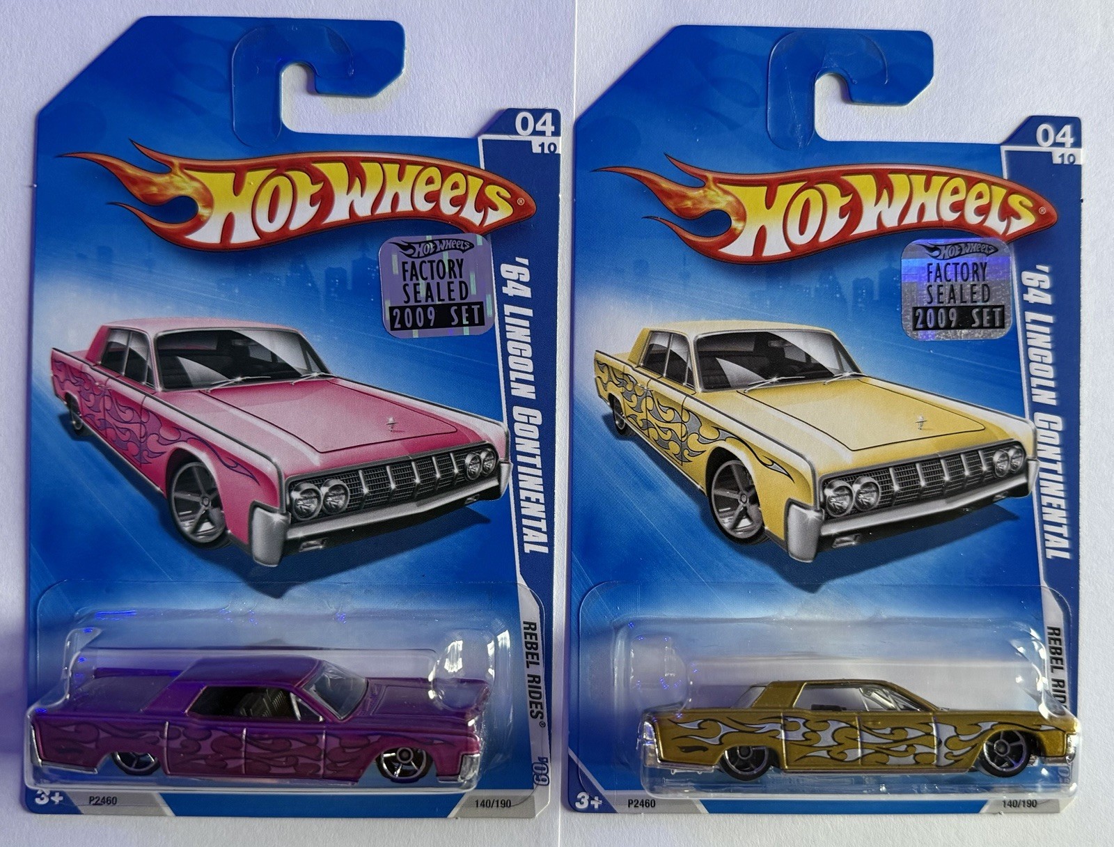 Hot Wheels 2009 Master Set, ’64 Lincoln Continental, 2 Colors in protectors