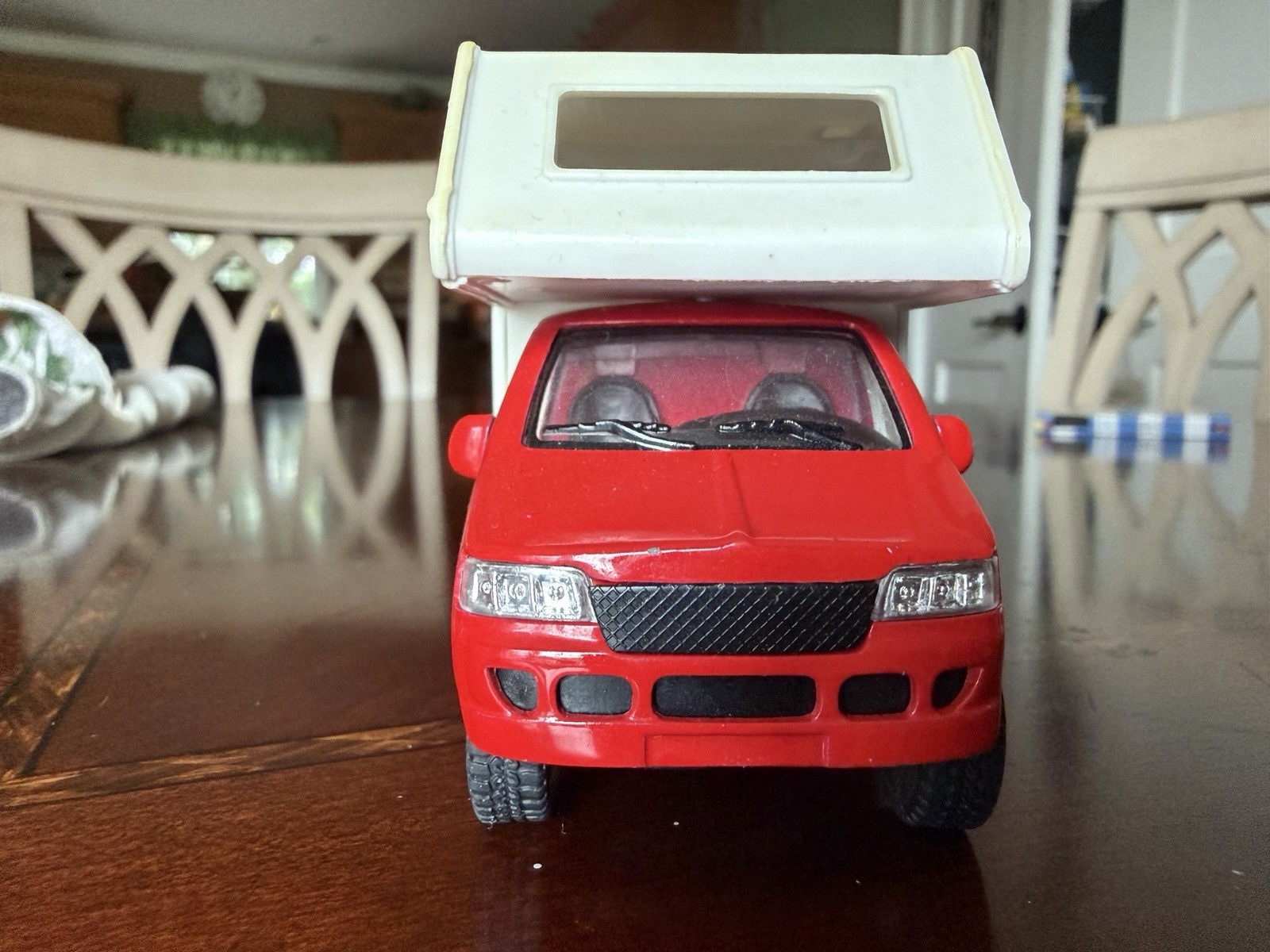 Kinsfun Ford E-350 Red Camper Van Fully Loaded 1/43 O Scale Diecast Vehicle