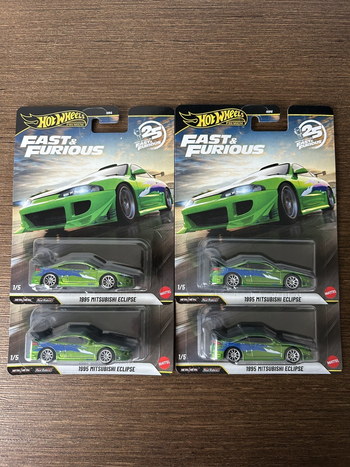4 HOT WHEELS FAST AND FURIOUS 25TH ANNIVERSARY 1995 MITSUBISHI ECLIPSE CHASE