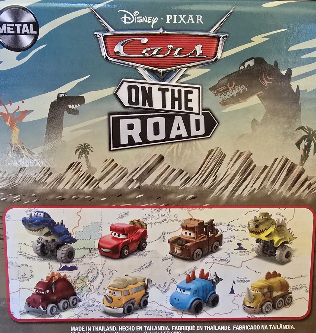 Disney Pixar Cars on the Road Dino Eggs Mini Racers Complete Set 8 Unopened New
