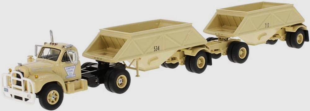 CHOSE MACK B-61T SWB Semi tractor truck bottom dump trailer NEO RESIN 1/64 n DCP