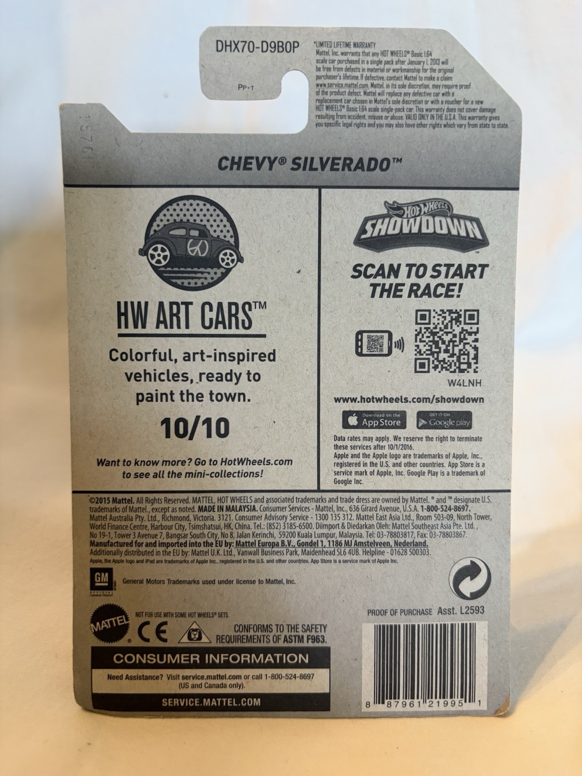Hot Wheels HW Art Cars ’07 Chevy Silverado Red/Multicolor 1:64 Diecast Unopened