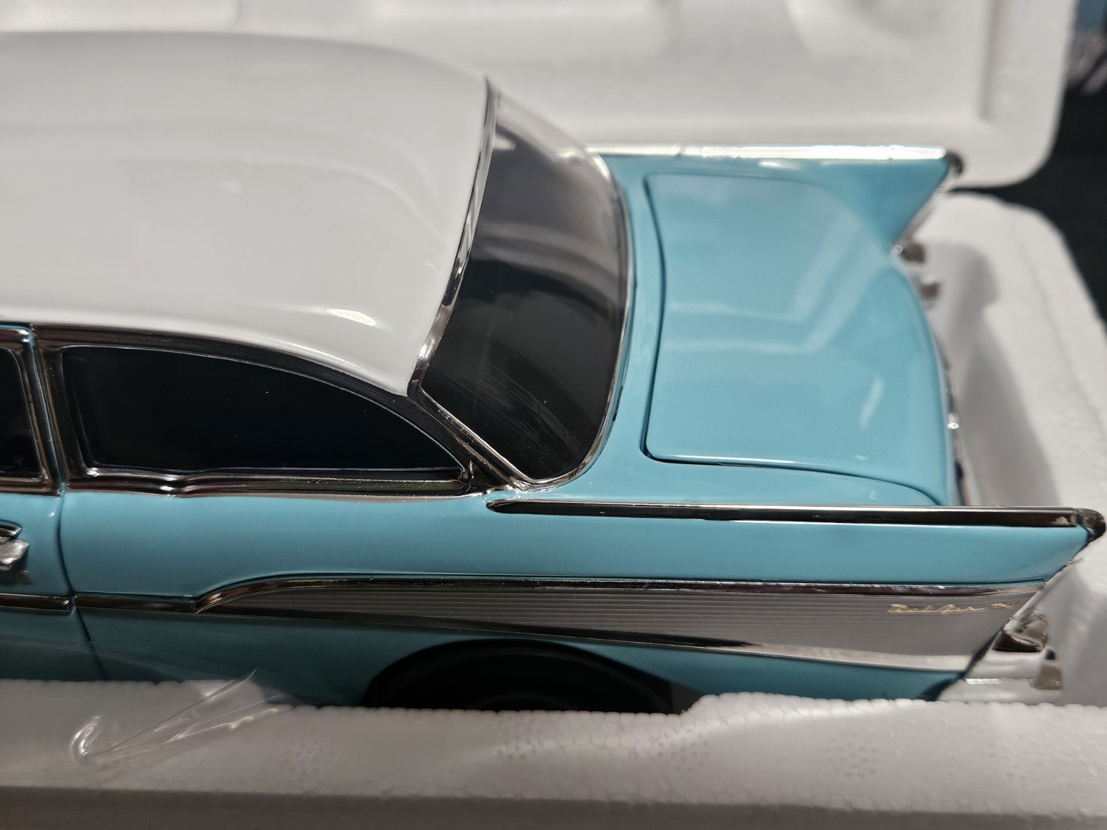 ACME 1:18 SCALE DIECAST 1957 CHEVROLET BEL-AIR GASSER IN LARKSPUR BLUE. NEW!!