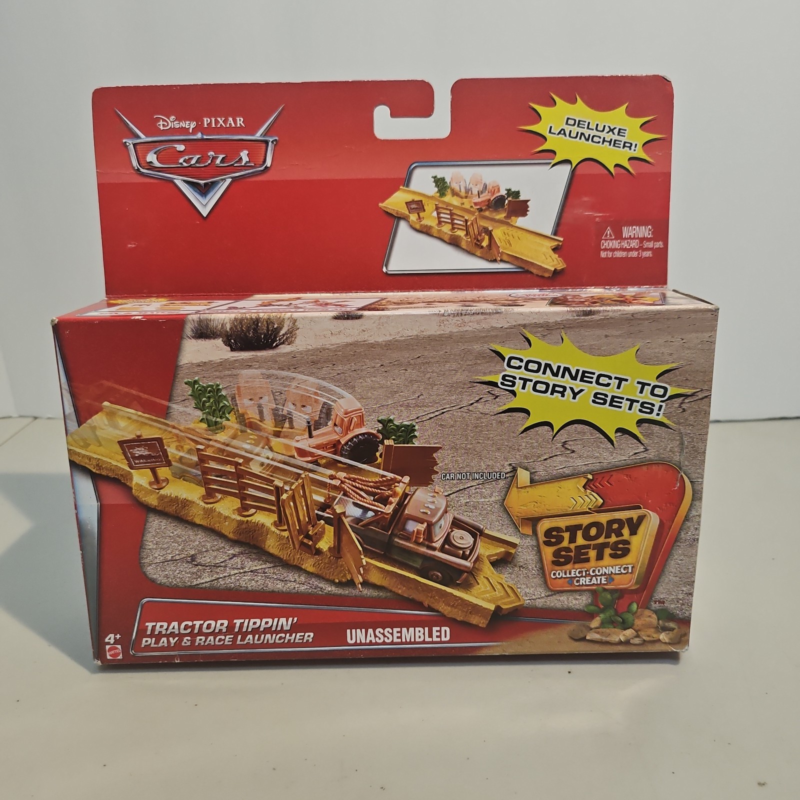 New! Disney Pixar Cars Connect to Story Set Tractor Tippin’ Play & Race Launcher