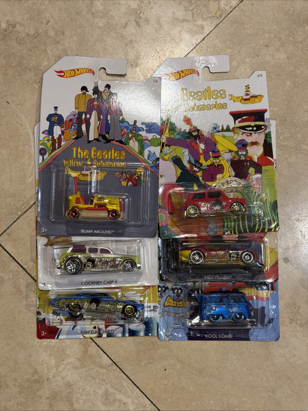 Hot Wheels 50th Anniversary The Beatles Yellow Submarine Full Set Of 6