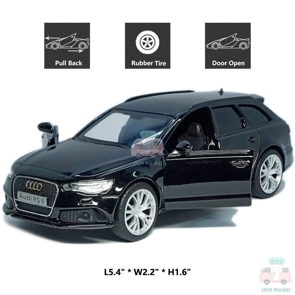 1:36 Audi RS6 Avant Model Car Diecast Toy Vehicle Collection Kids Gift Black