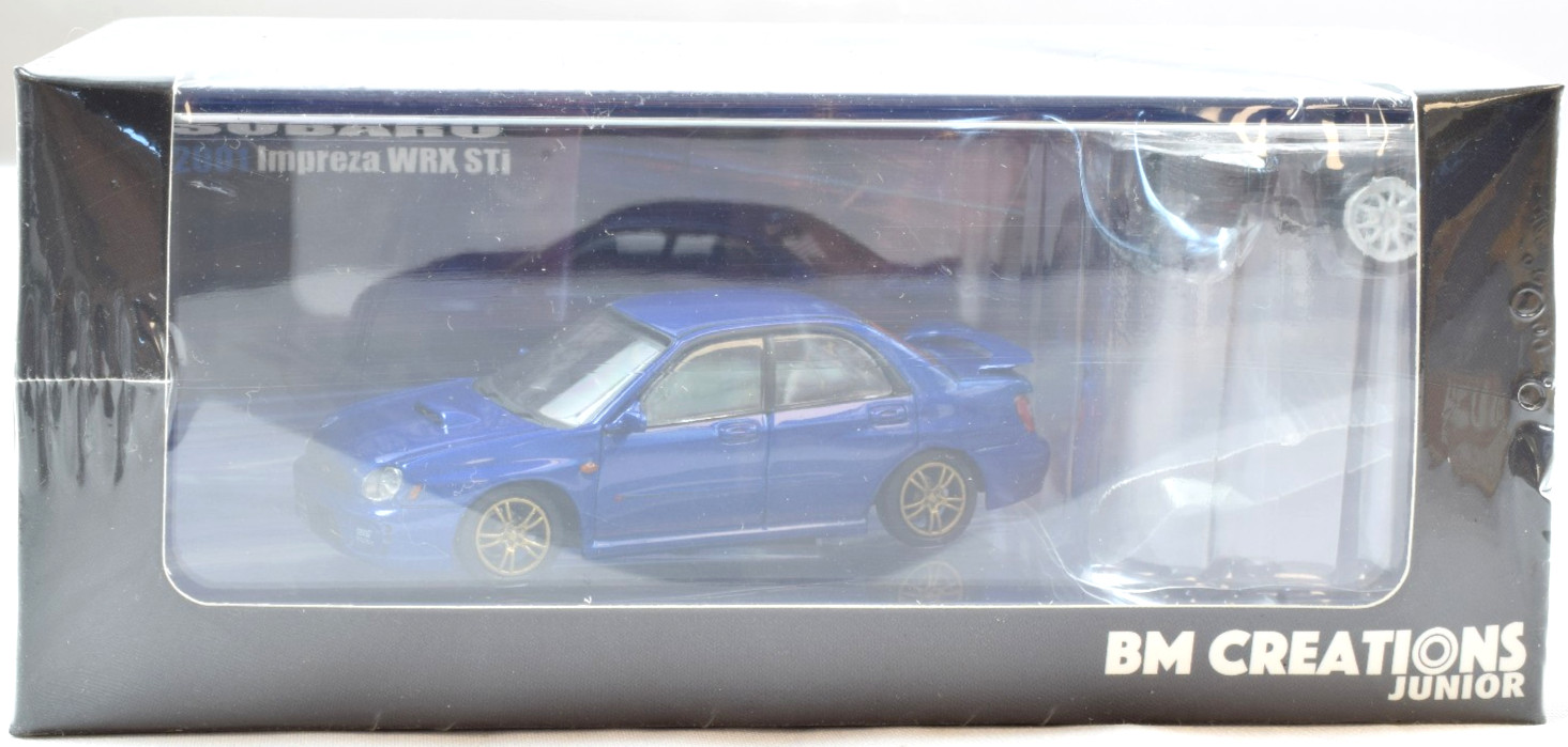 BM Creations 2001 Subaru Impreza WRX STi – Blue – RHD 1:64 Diecast Car 64B0078