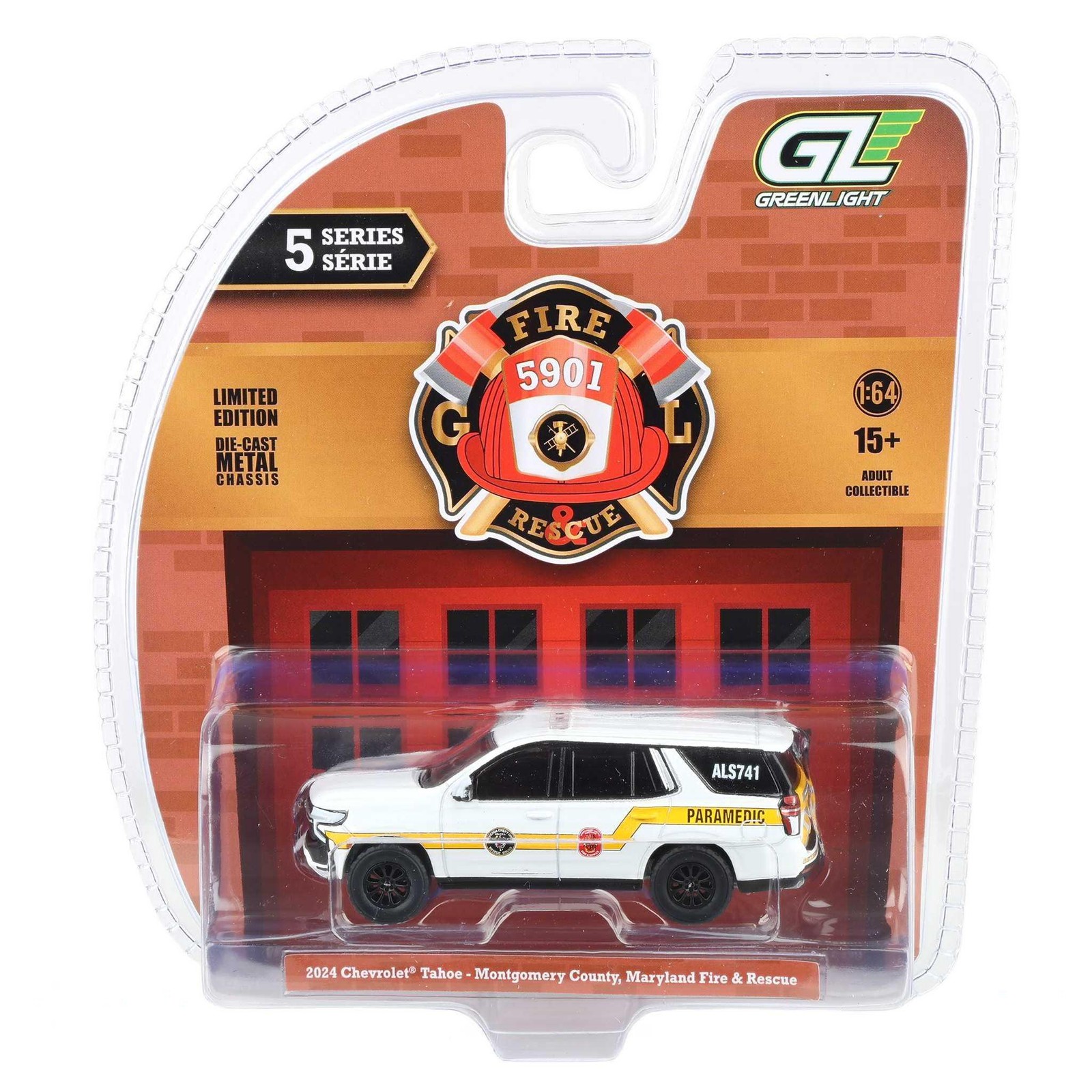 Greenlight 1/64 2024 Chevrolet Tahoe, Bethesda Fire & Rescue Series 5, 67070-D