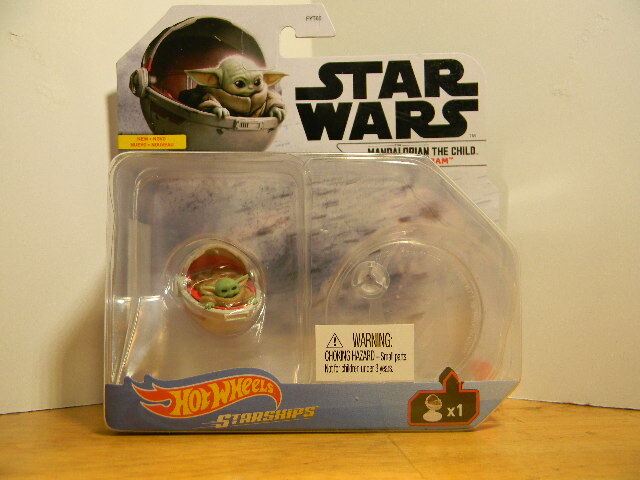 Hot Wheels Star Wars Starships ‘Mandalorian The Child’ “HOVER PRAM” With Stand