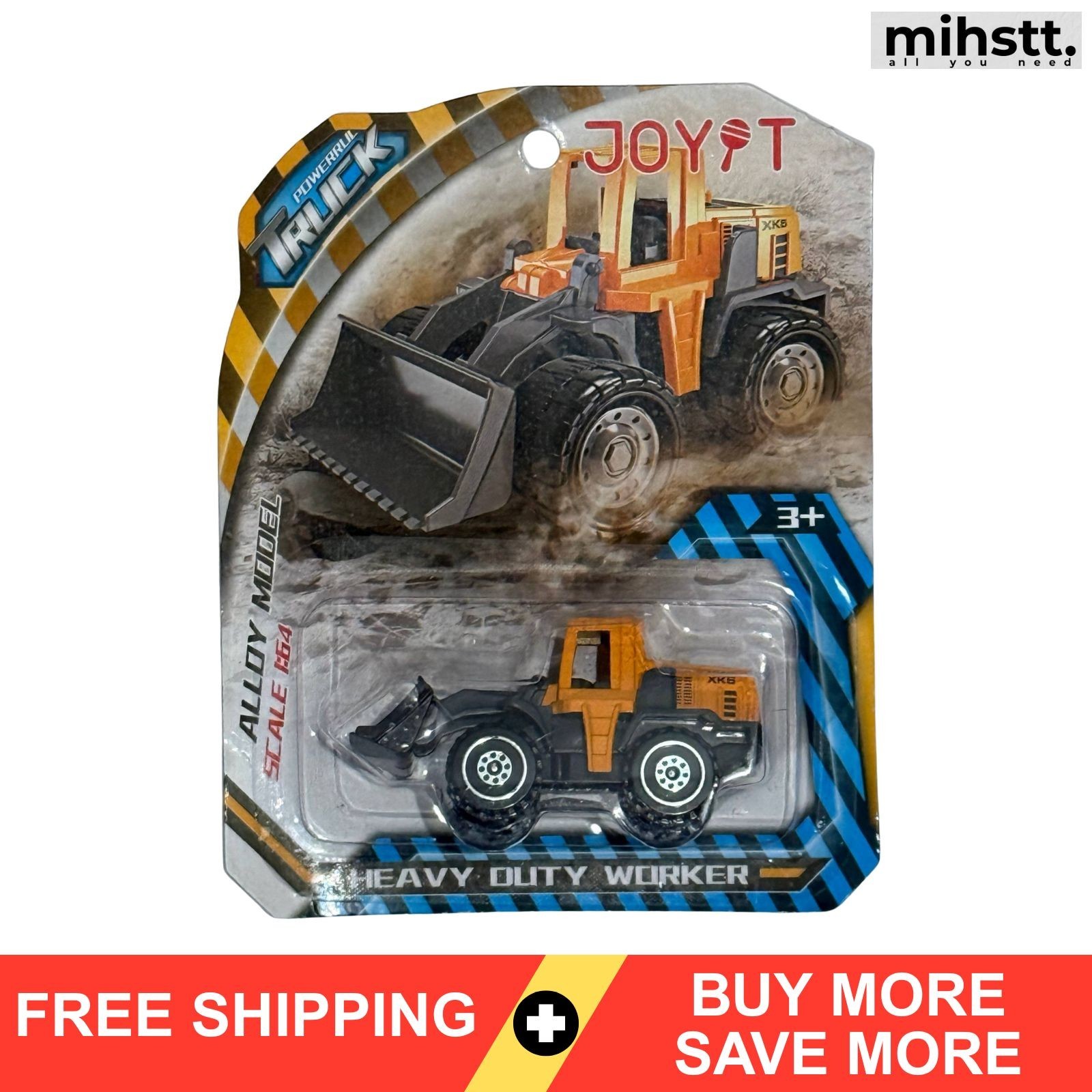 Diecast Wheel Loader Toy Truck 1:64 Alloy Model Heavy Duty Worker Car Kids Gift