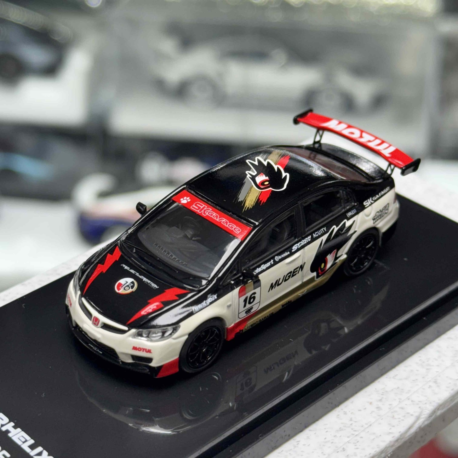 1:64 Civic Type R FD2 Mugen Diecast Open Hood Model Car Collectible Gift
