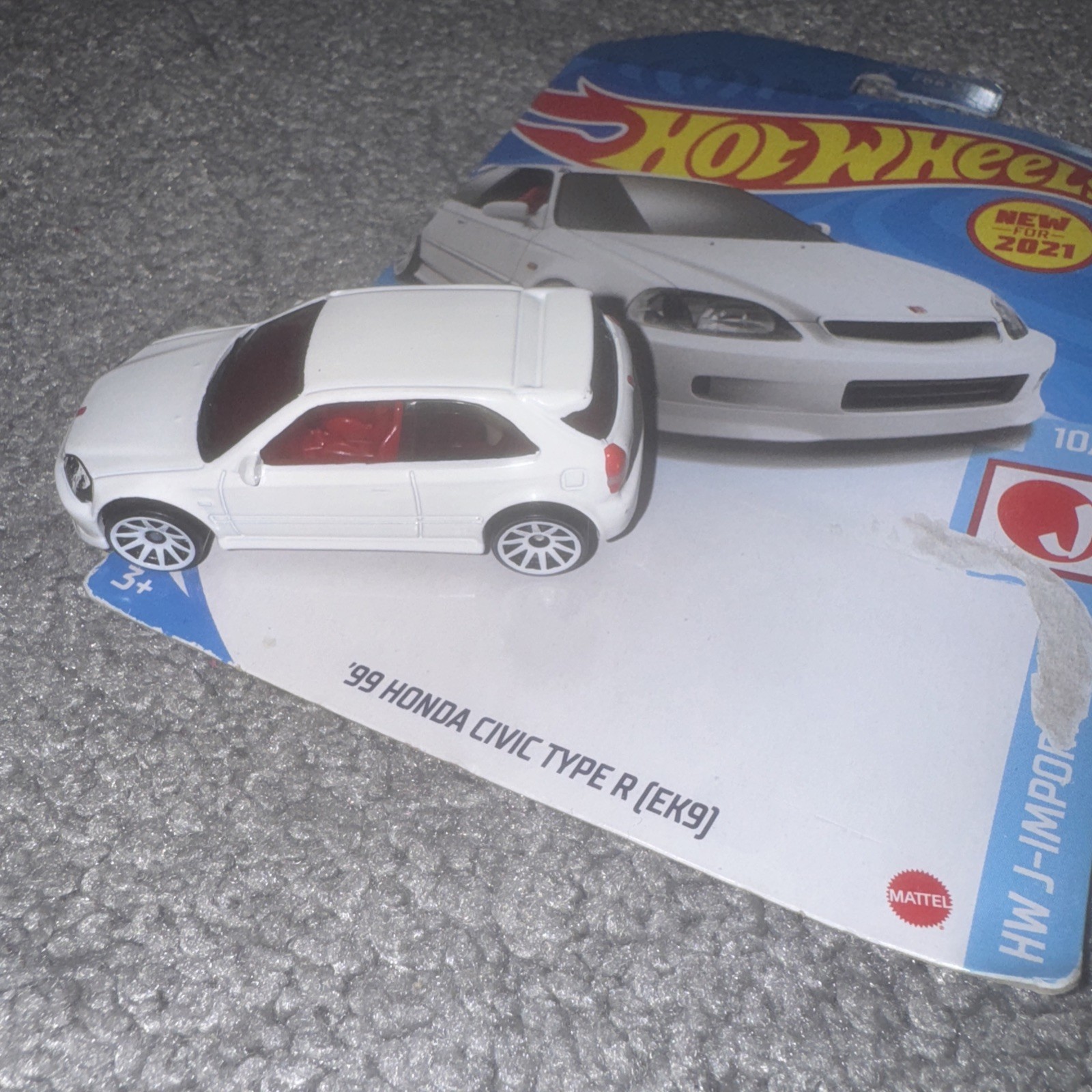 Hot Wheels HW J-Imports 1:64 1999 Honda Civic Type R EK9 Diecast – White