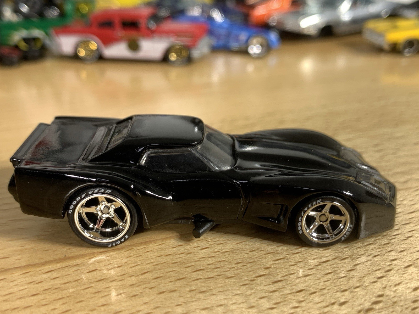 Hot Wheels Customized ‘76 Greenwood Corvette Jet Black Wheel Swap