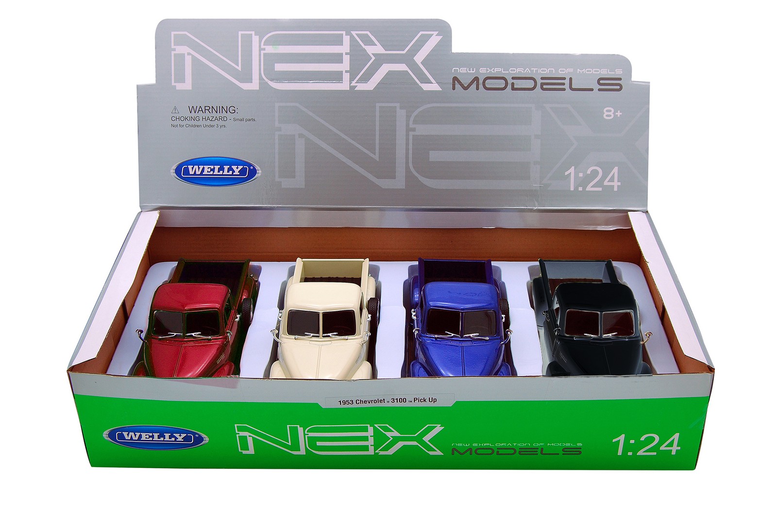 BOX OF 4 1953 CHEVY 3100 PICKUP TRUCK 1/24 DIECAST CAR WELLY 22087/4D