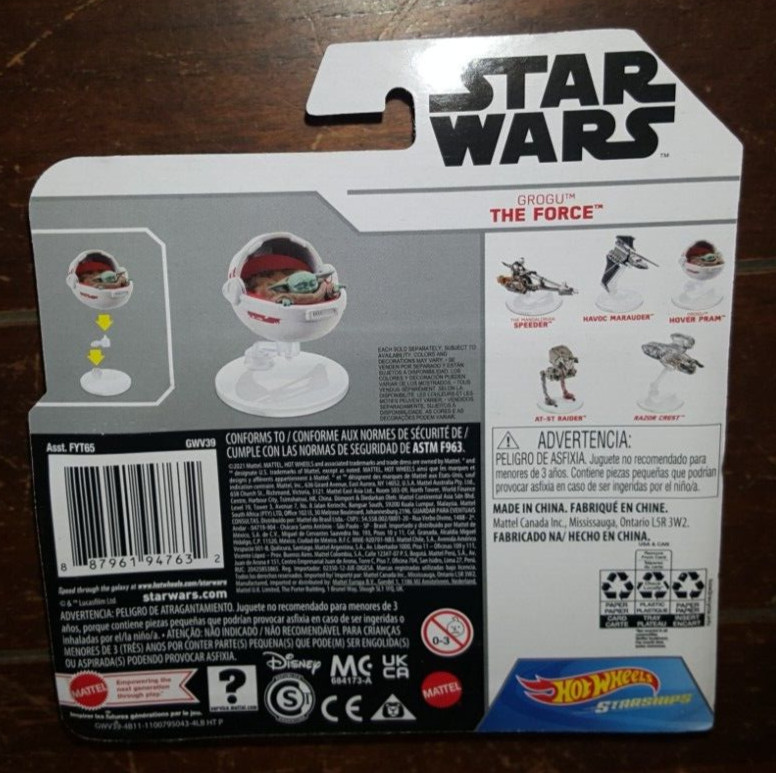 Hot Wheels Star Wars Starships: Mandalorian – GROGU THE FORCE with Stand! GWV39