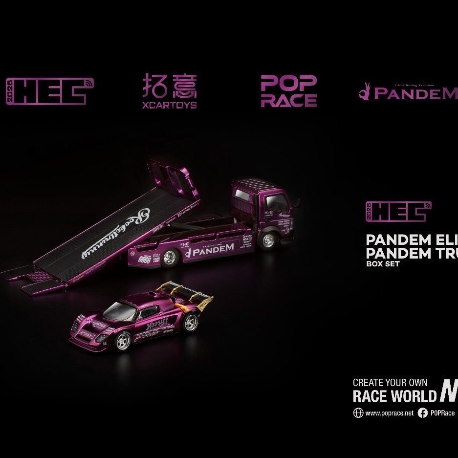 XCartoys Pop Race 1/64 Pandem Lotus Elise Set Beijing Exclusive Purple Chrome