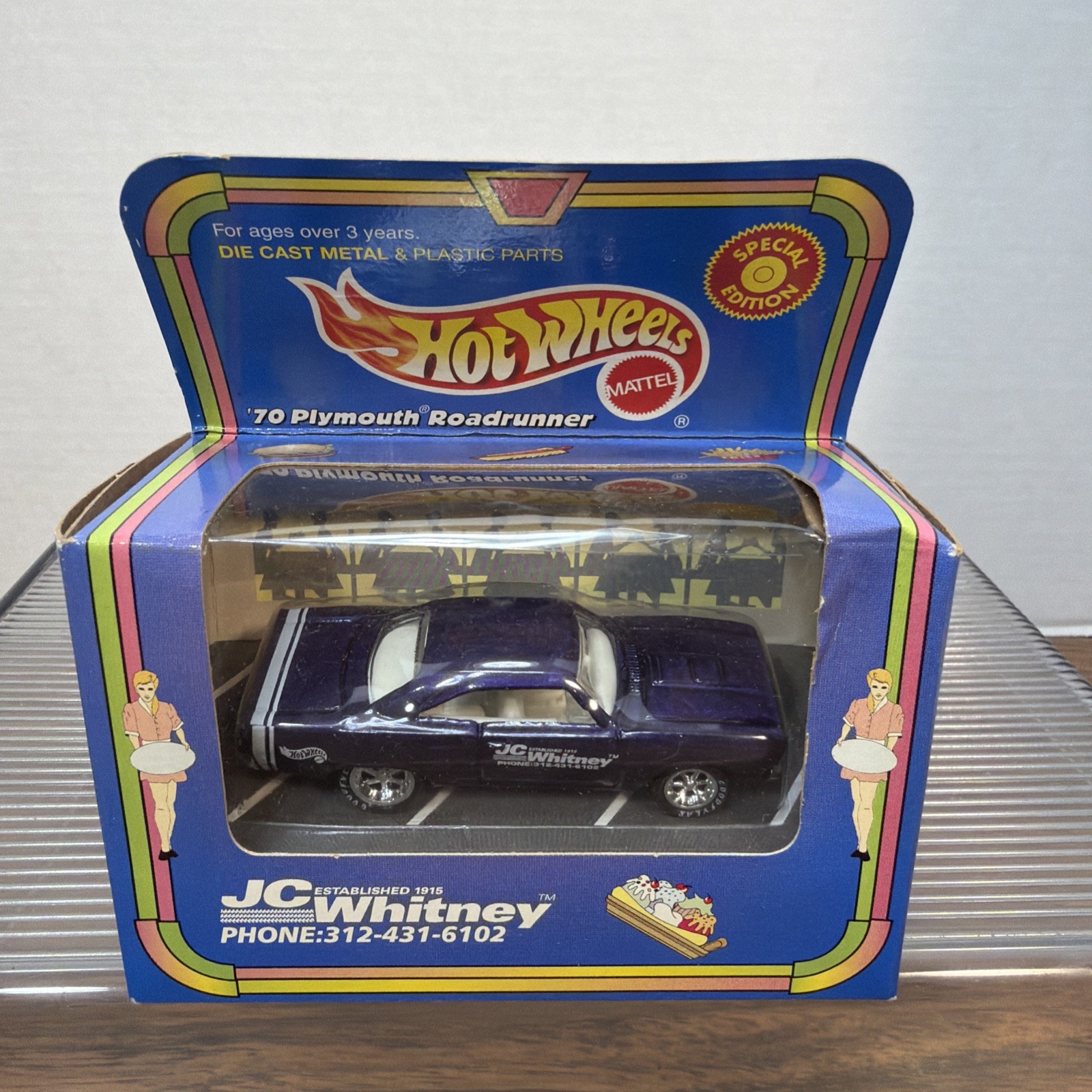 Hot Wheels 1999 JC Whitney ’70 Plymouth Roadrunner Special Edition Purple Car
