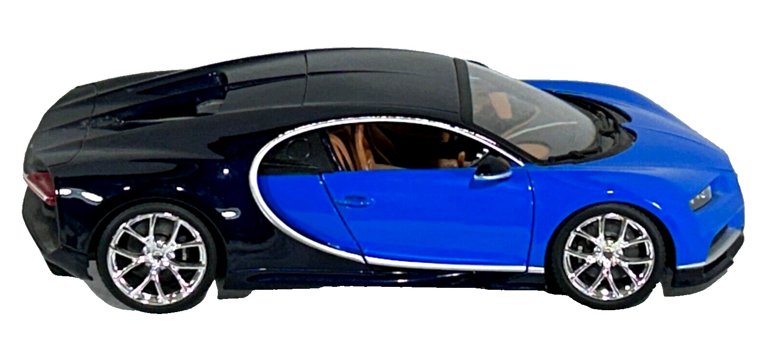 BURAGO 1:18 Scale Diecast Model Car Bugatti Chiron Blue/Black