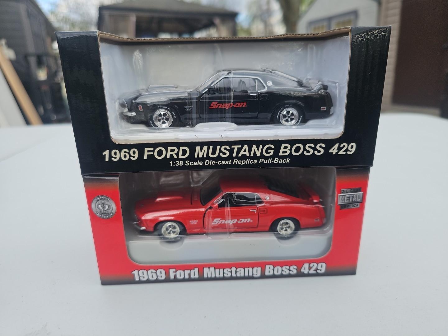Vintage LOT OF 2 Snap On 1969 Ford Mustang Boss 429 1:38 Scale Pull Back Action