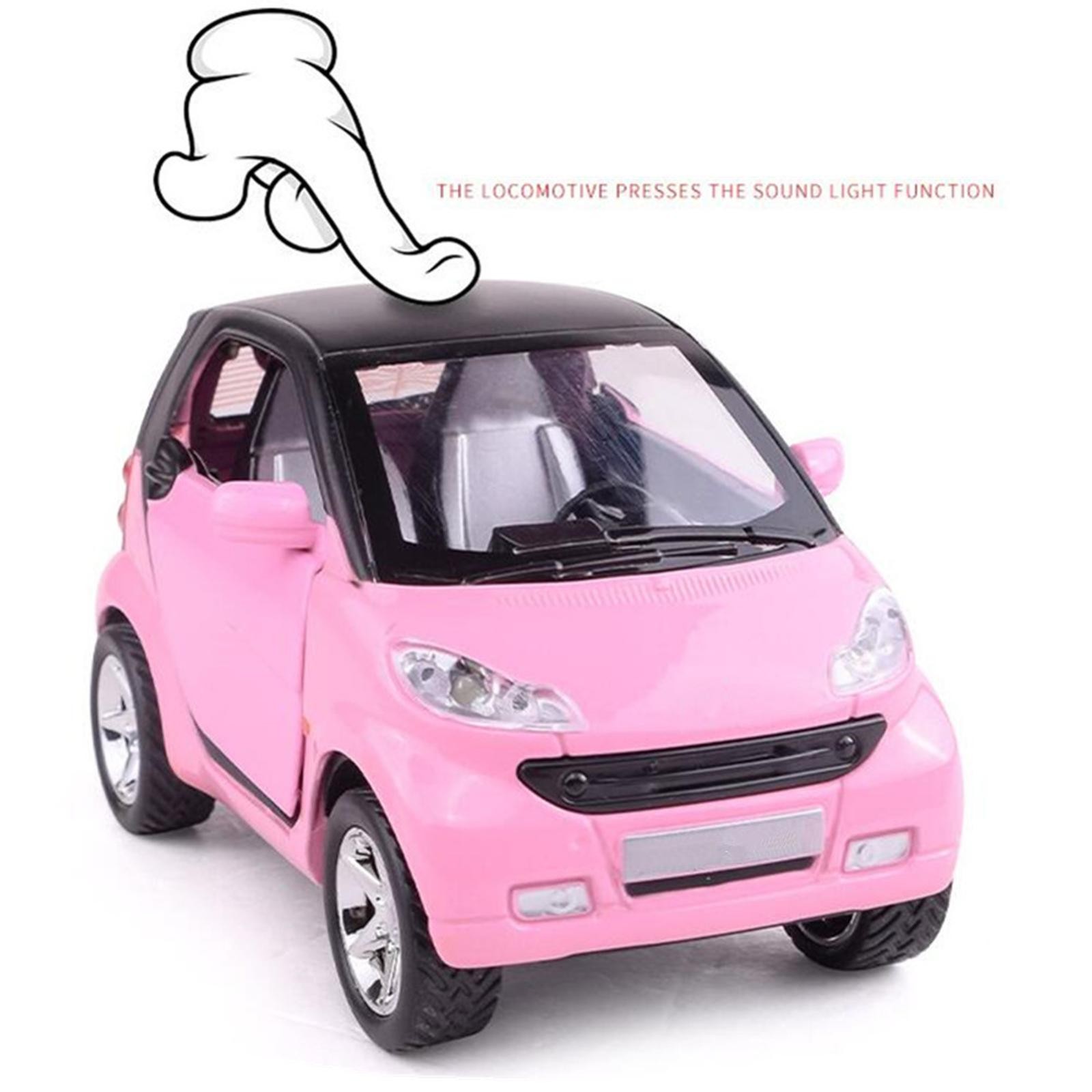 1:32 Pink Model Car Toy Vehicle Kids Gifts With Sound&Light For Smart ForTwo