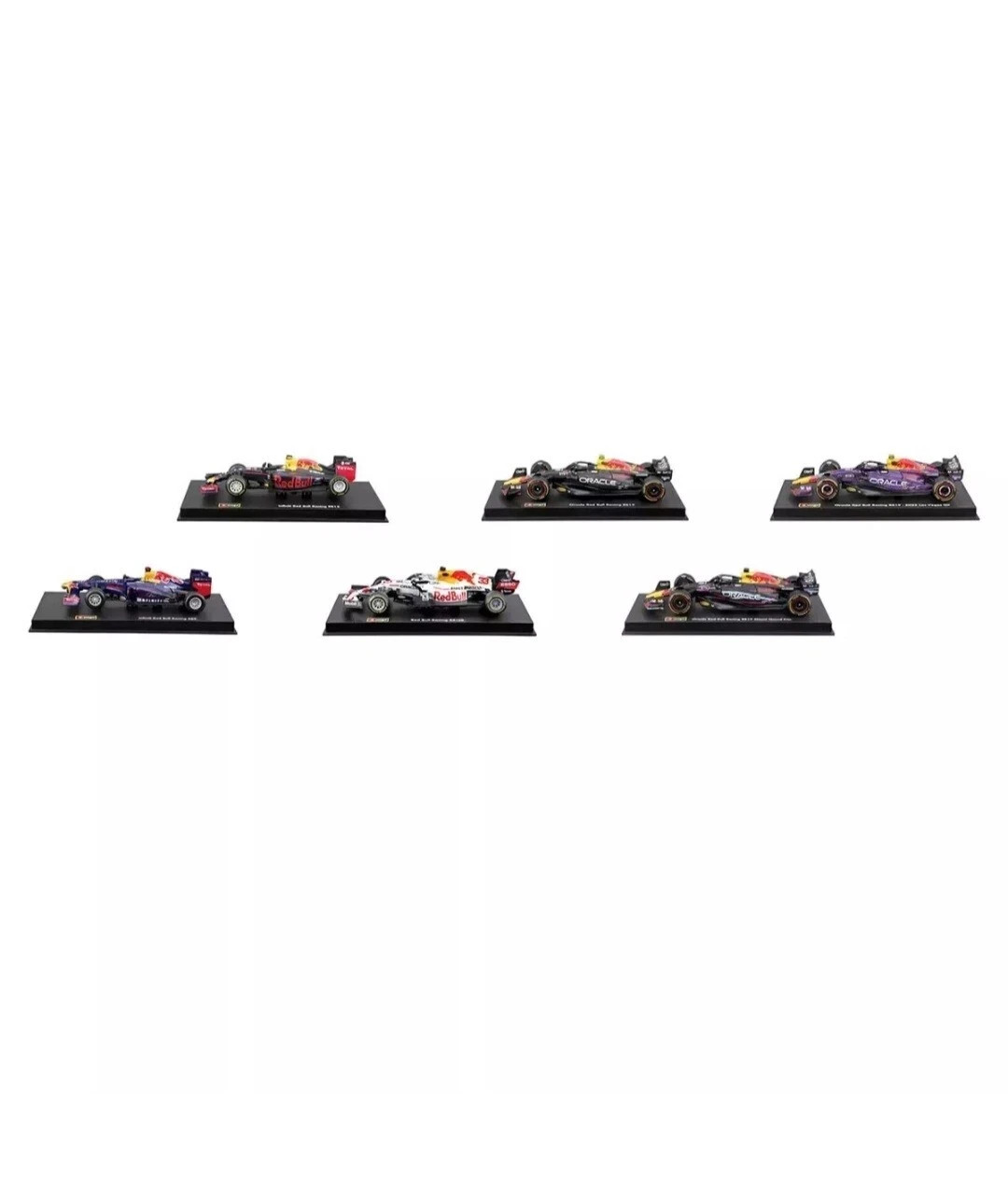 bBurago Red Bull Racing Formula 1 F1 1:43 Scale Die Cast 6 Cars Pack Set New NIB