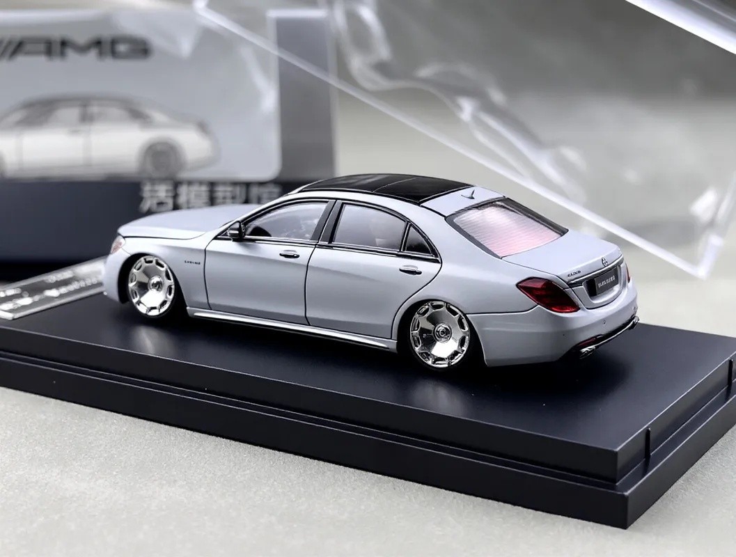 RM 1:64 Silver S63 W222 V12 VIP Luxury Sedan Sport Model Diecast Metal Car