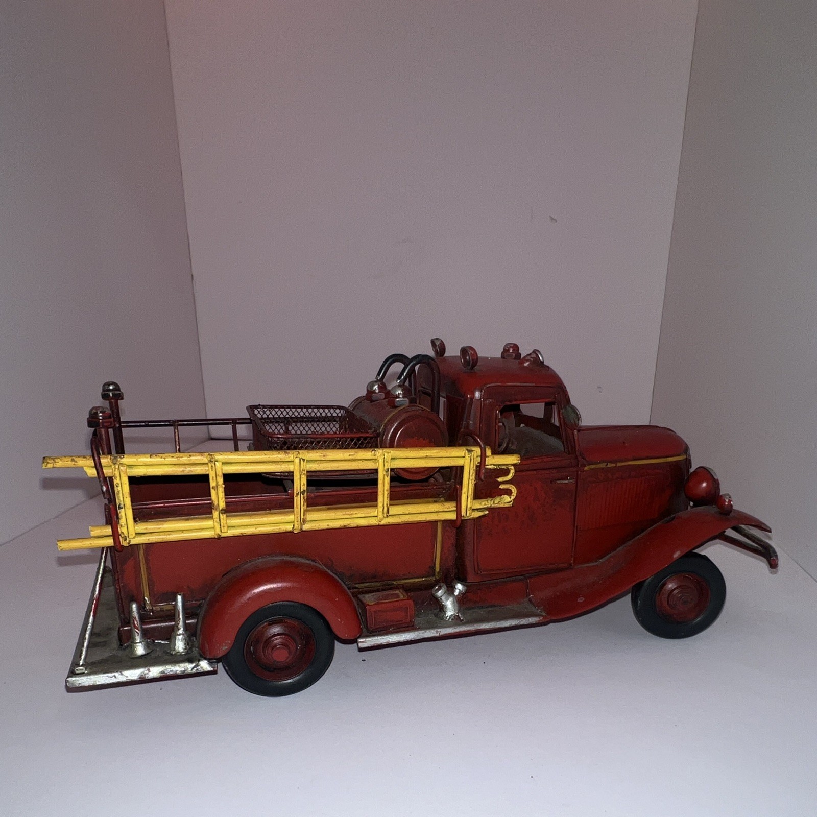 Metal Diecast Fire Truck Toy Vehicle Model – Red Yellow Silver